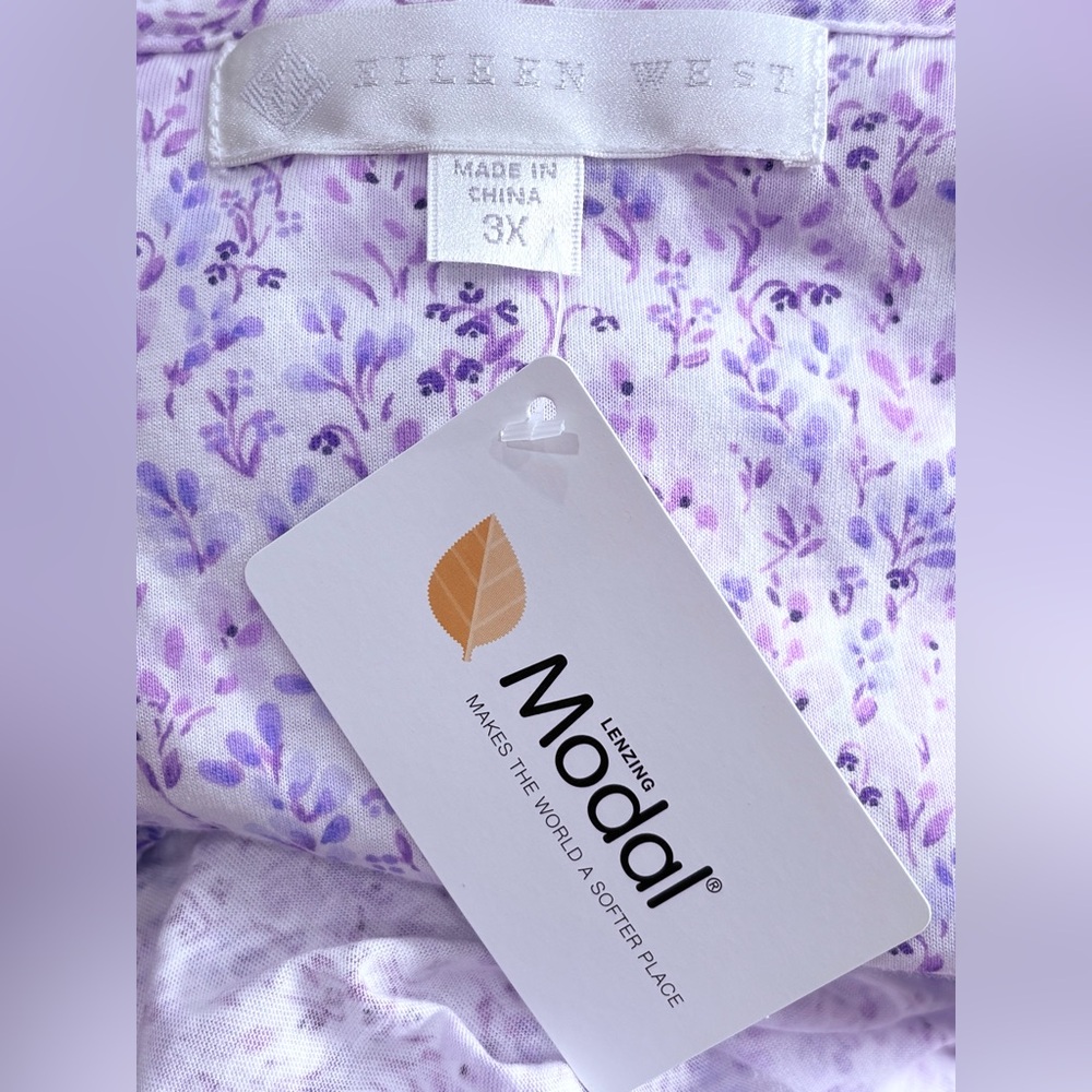 Eileen West Lavender Floral Waltz Cap Sleeve Vintage Inspired Nightgown 3XL NWT - Picture 5 of 9